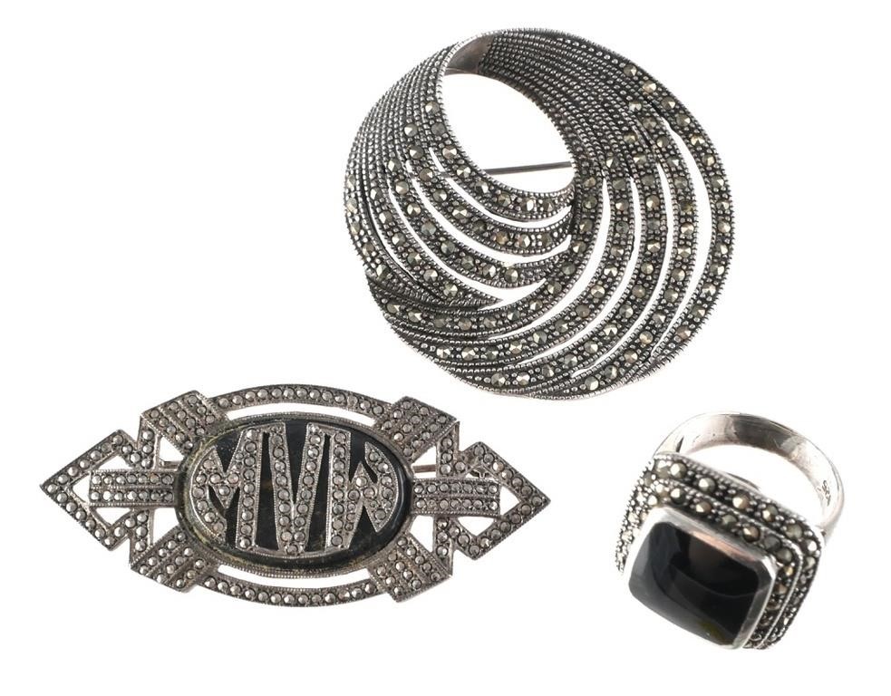 (3) PIECE STERLING AND SPINEL