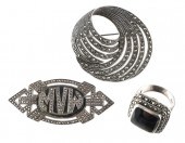 (3) PIECE STERLING AND SPINEL