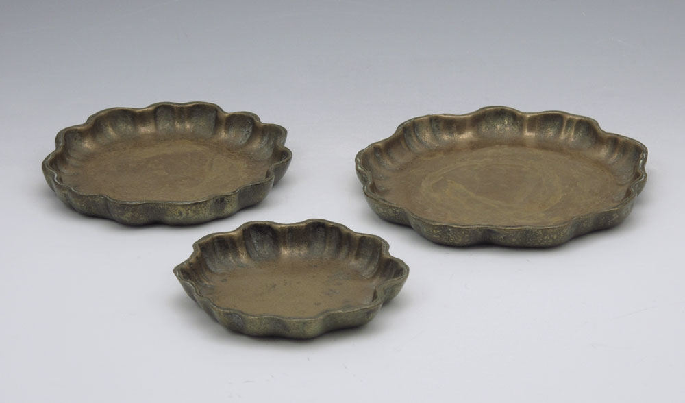 3 PIECE TIFFANY STUDIOS BRONZE