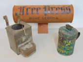 3 PIECE TOLE LOT, MAILBOX, COL