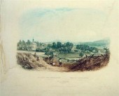 3 pieces.  Aquatint Etchings: