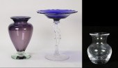 3 PIECES ART GLASS CAMBRIDGE,