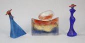 3 PIECES ART GLASS KOSTA & CAS