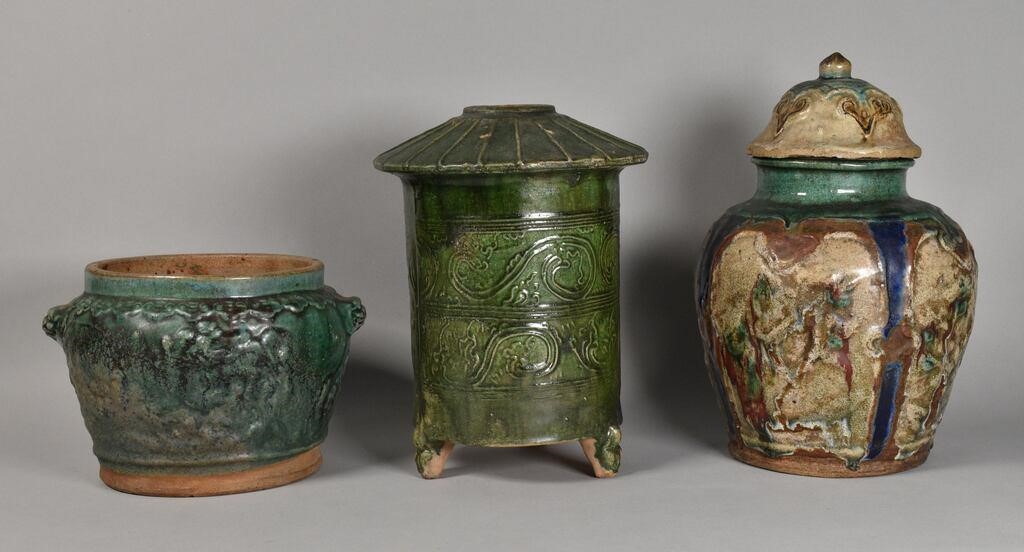 3 PIECES CHINESE POTTERY3 pieces