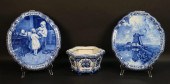 3 PIECES DELFT POTTERY PLANTER