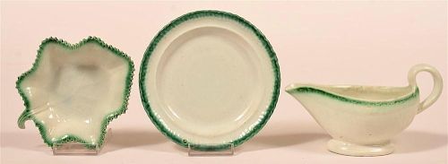 3 PIECES GREEN FEATHER EDGE SOFT