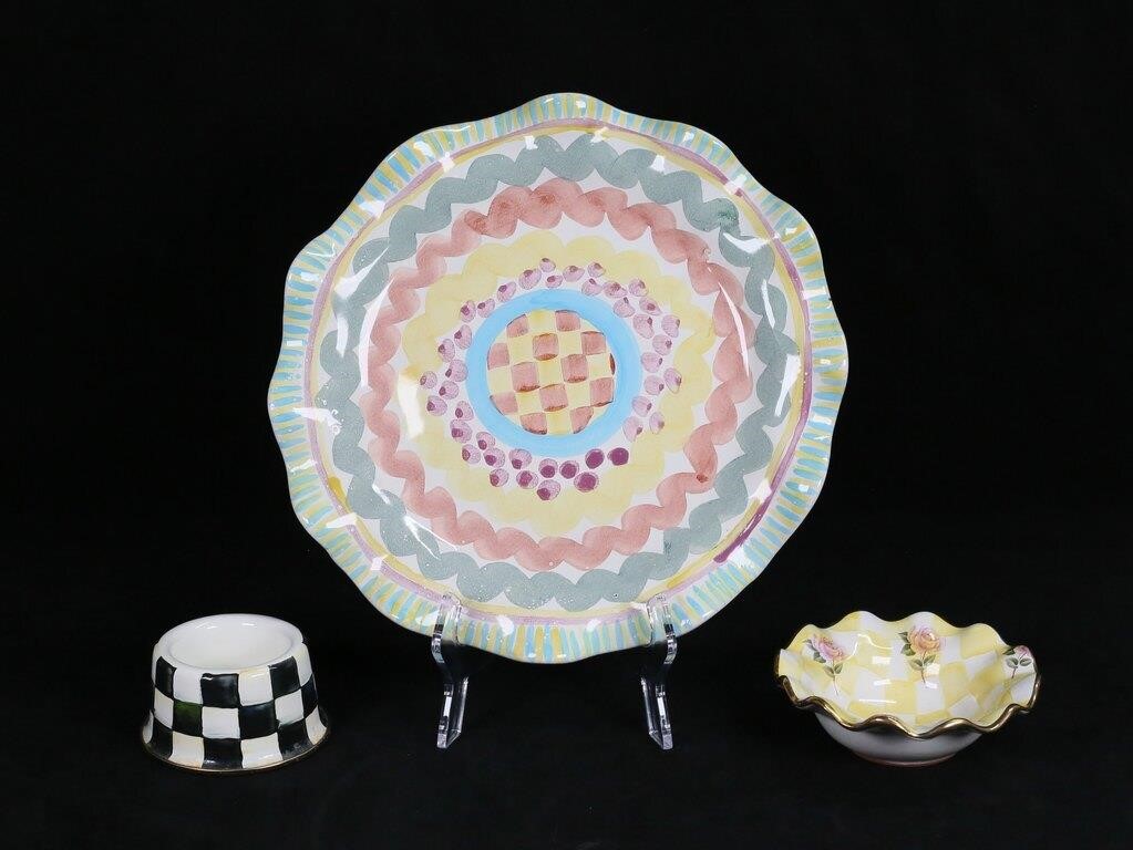 3 PIECES MACKENZIE CHILDS CERAMICS3