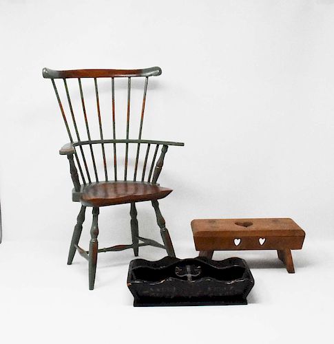 3 PIECES, MINIATURE CHAIR, WOOD