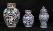 3 PIECES MOROCCAN POTTERY JAR