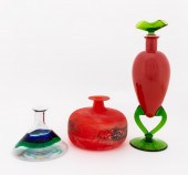 3 PIECES MURANO STUDIO ART GLA