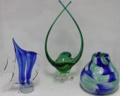 3 PIECES OF 20TH C ART GLASS T