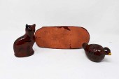 3 PIECES OF BREININGER REDWARE