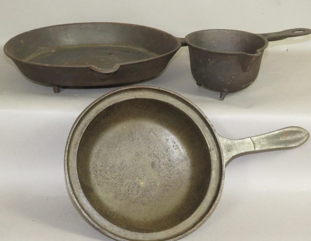 3 PIECES OF CAST IRONca. 1840-1900;