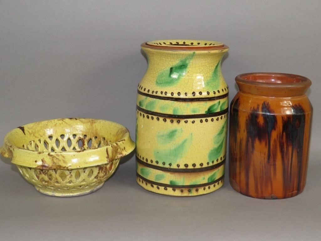 3 PIECES OF FOLK ART REDWAREca.