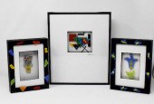 3 PIECES OF FRAMED ACRYLIC ART