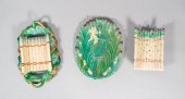 3 PIECES OF MAJOLICA TABLEWARE