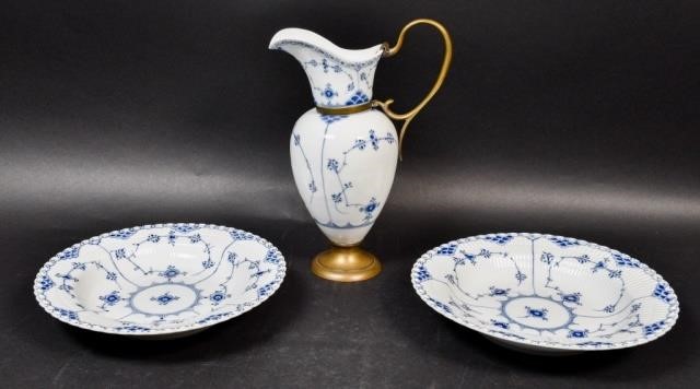 3 PIECES OF ROYAL COPENHAGEN BLUE