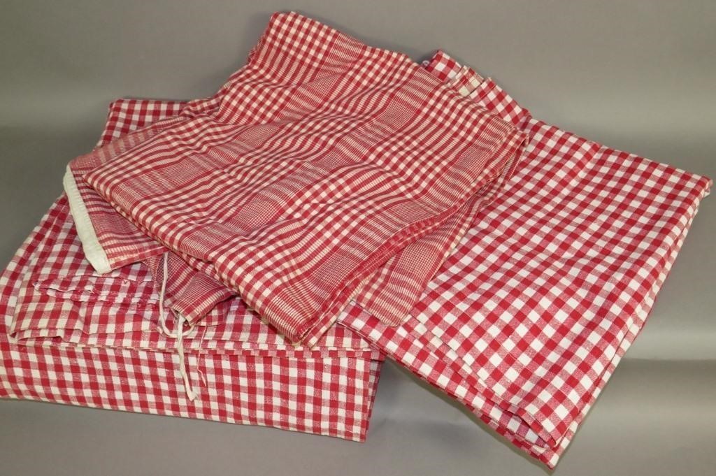 3 PIECES RED CHECK HOMESPUNca.