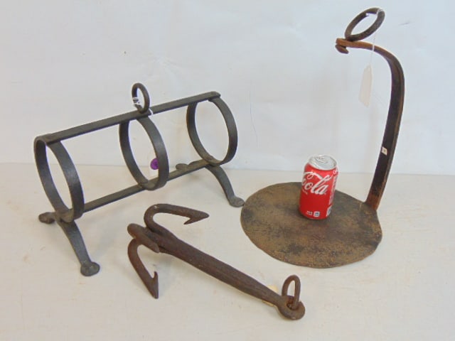 3 PIECES WROUGHT IRON, DREDGING