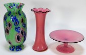 3 PINK MINT BOHEMIAN CZECH ART