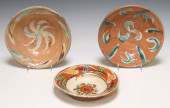 (3) POLYCHROME GLAZED FOLK ART