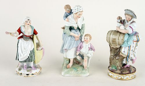 3 PORCELAIN FEMALE FIGURES TWO