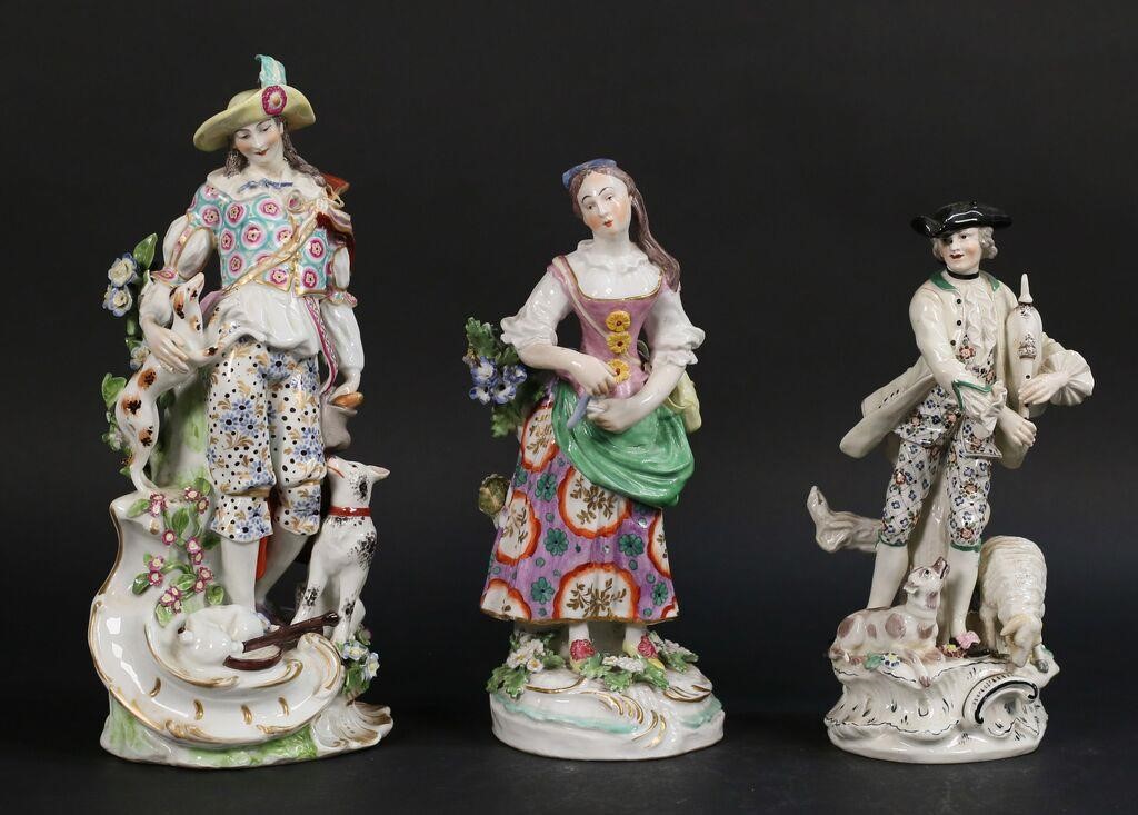 3 PORCELAIN FIGURES BOW & CHELSEA /