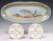 (3) PORCELAIN FISH SERVING PLA
