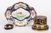 (3) Porcelain stand, dish, tri