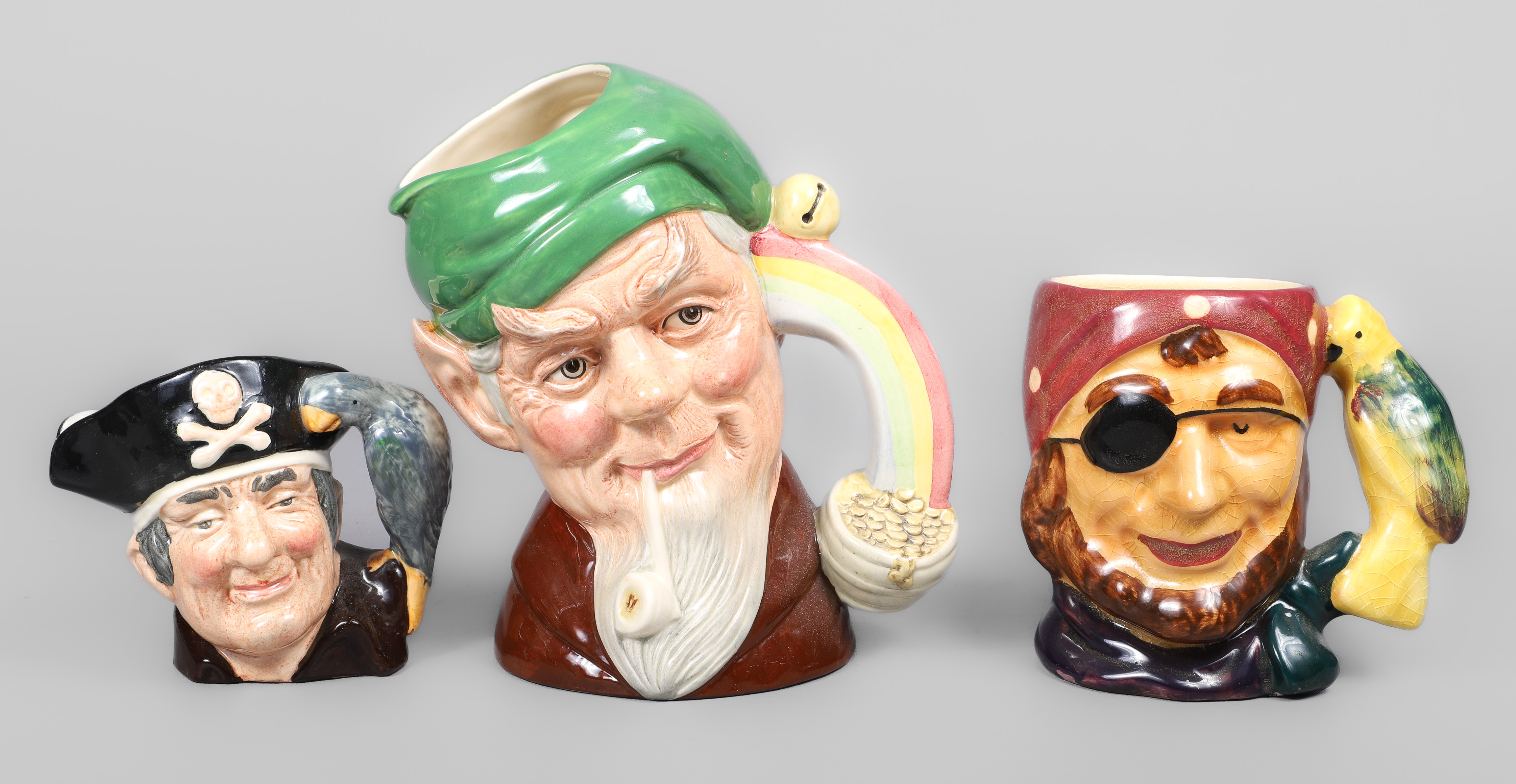 (3) Porcelain toby mugs, c/o 1989