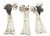 (3) Pottery sculptures, anthro