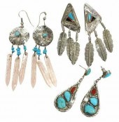 (3 PR) NATIVE AMERICAN TURQUOI