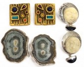 (3 PR) STERLING CLIP EARRINGS,