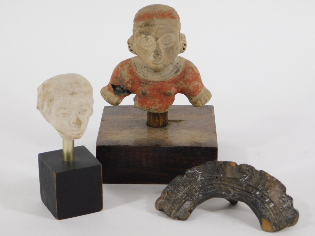 3 PRE COLUMBIAN FRAGMENTARY POTTERY