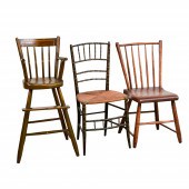 (3) Primitive chairs, plank se