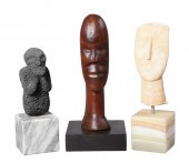 (3) Primitive sculptures, c/o