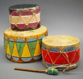 3 PUEBLO DRUMSThree mid 20th c