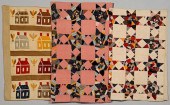 3 QUILTS, SCHOOLHOUSE AND STAR
