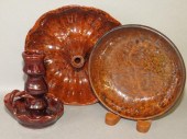 3 REDWARE ITEMSca. 1880-mid 20