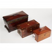 (3) REGENCY INLAID TEA CADDIES
