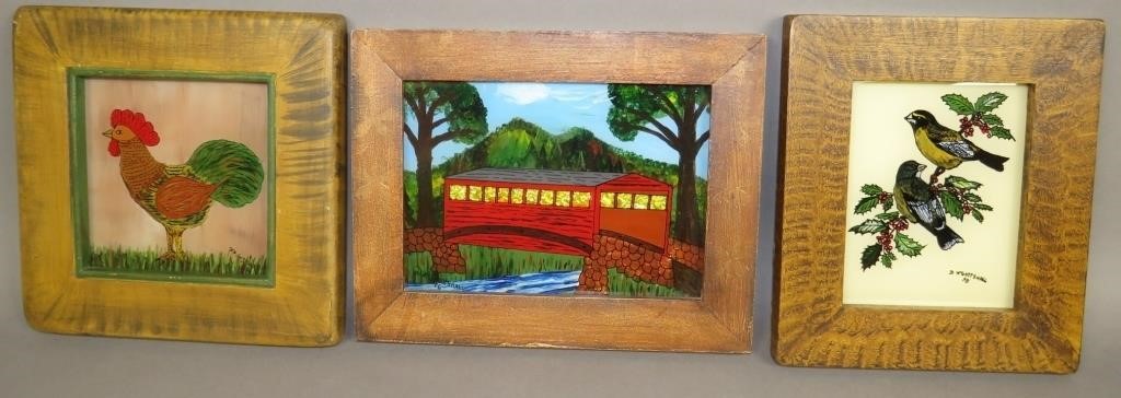 3  REVERSE PAINTINGS BY DAVID