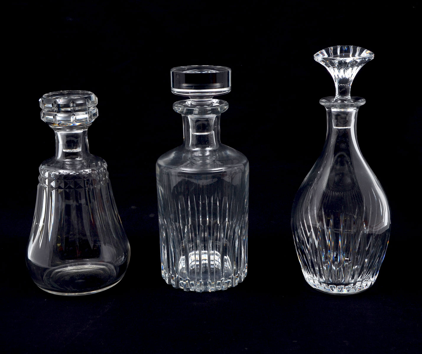 3 RIBBED BACCARAT CRYSTAL