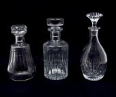 3 RIBBED BACCARAT CRYSTAL DECA
