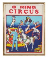 3-RING CIRCUS LITHOGRAPH POSTE
