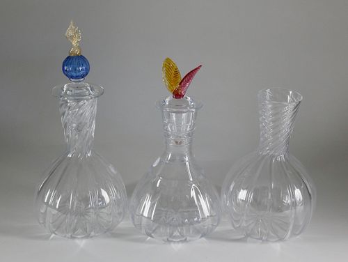 3 ROBERT DANE HAND BLOWN GLASS WINE