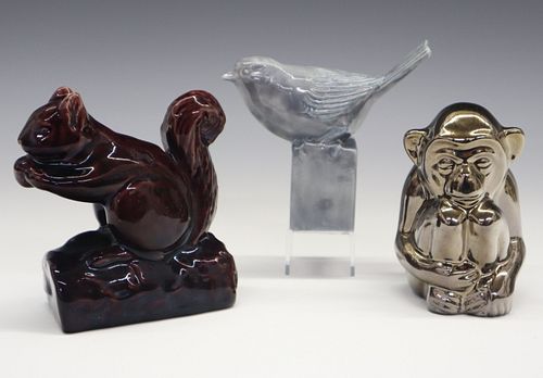 3 ROOKWOOD POTTERY PAPERWEIGHTSA
