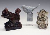 3 ROOKWOOD POTTERY PAPERWEIGHT
