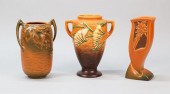 3 ROSEVILLE POTTERY VASES3 pie