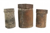 (3) ROUND BIRCHBARK BOXES, ANT