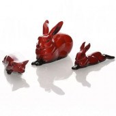 3 ROYAL DOULTON FLAMBE ANIMAL